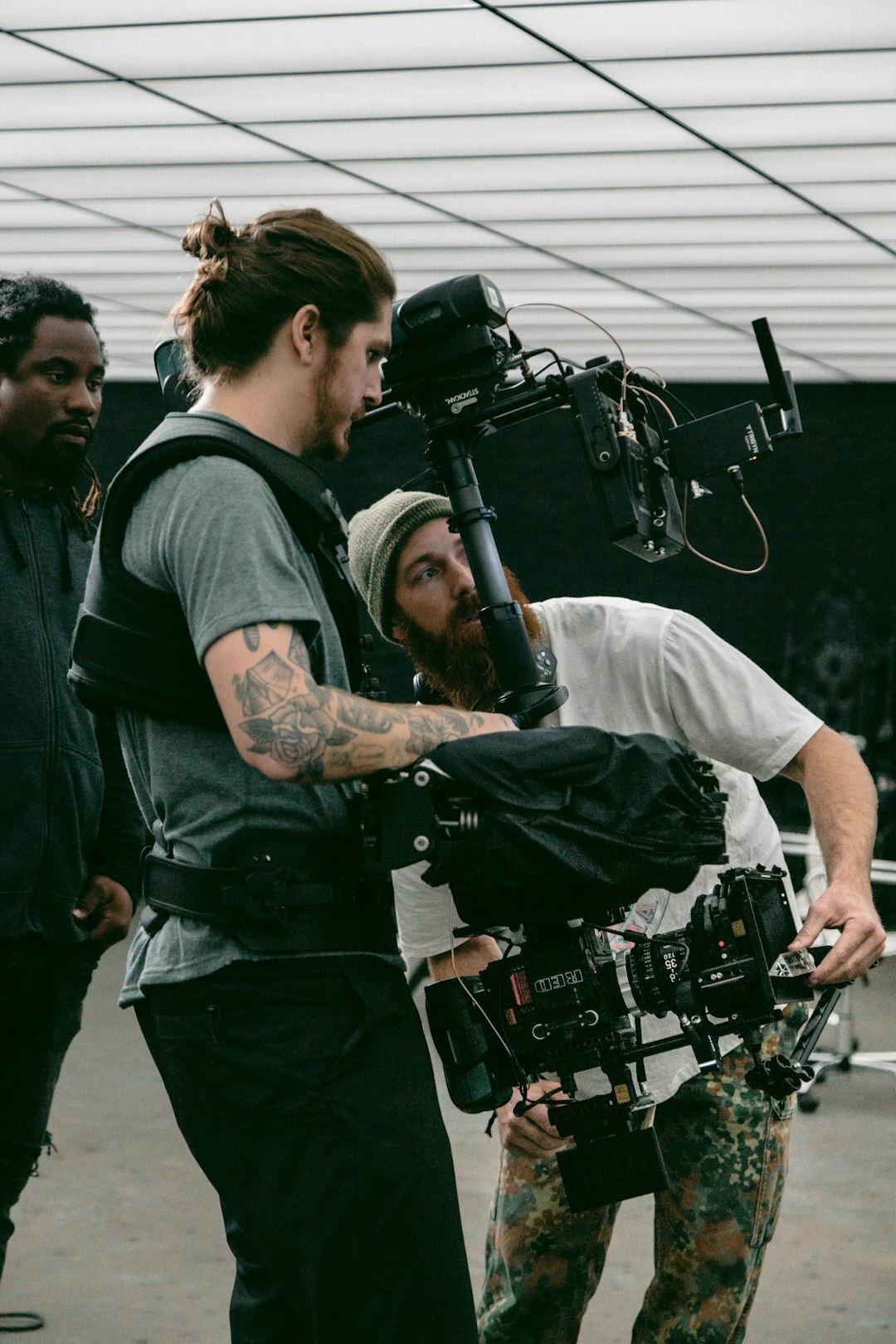 filmmaker using camera on set