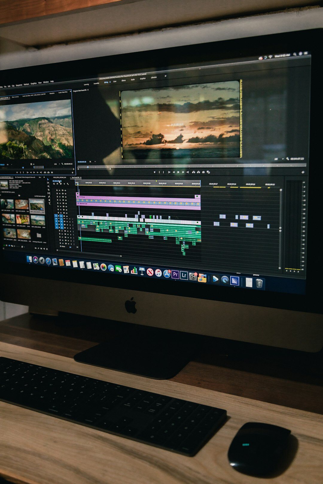 video editor at desk